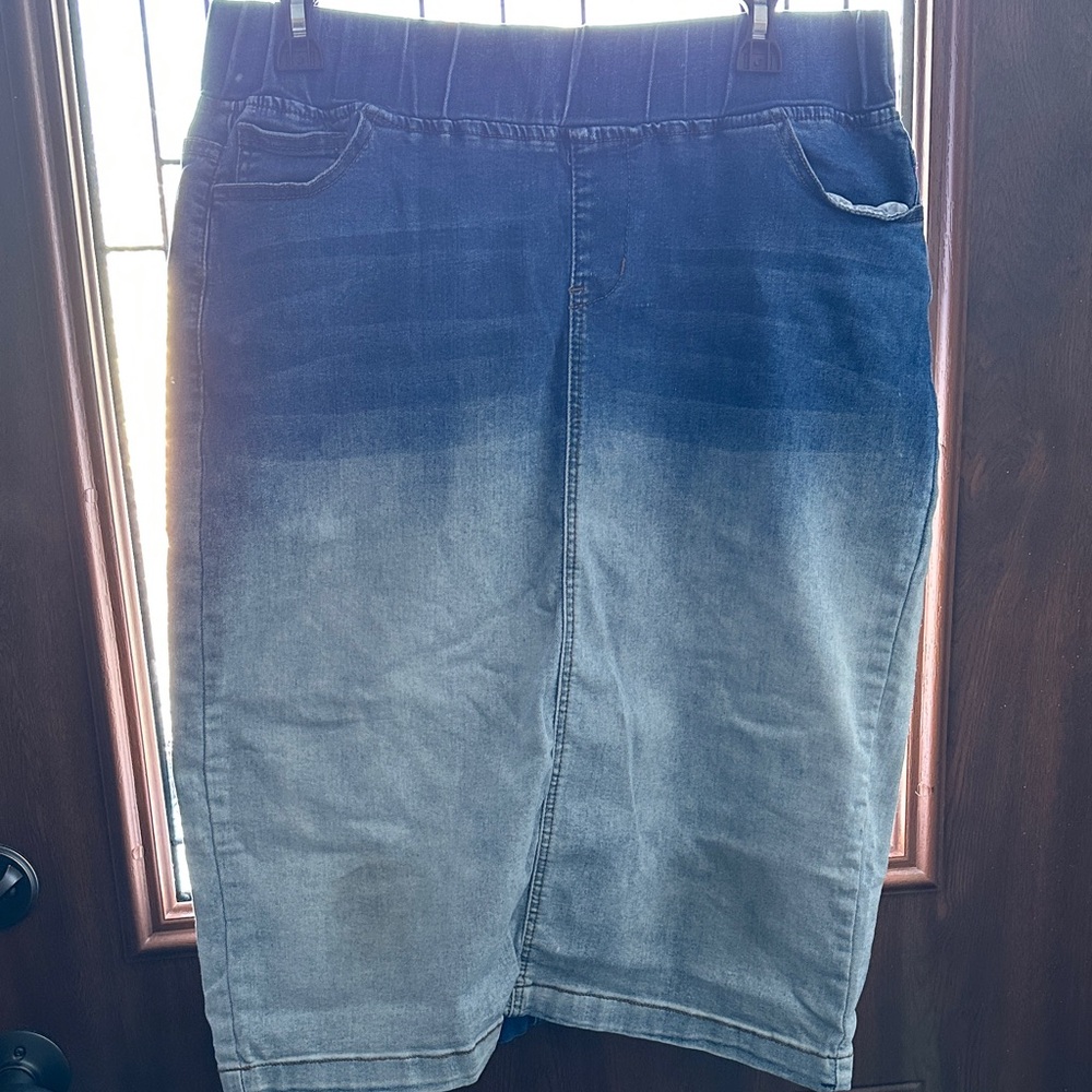 Blue Ombre Denim Skirt